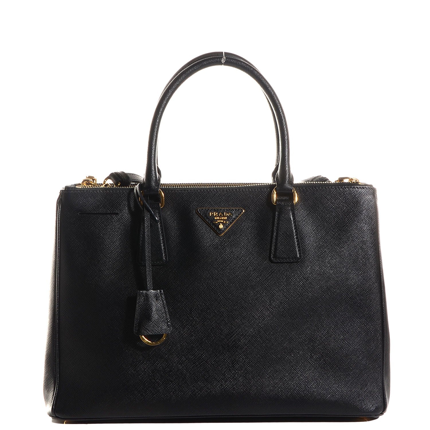Prada Saffiano Lux Medium Double Zip Tote Nero Black 1 of 11