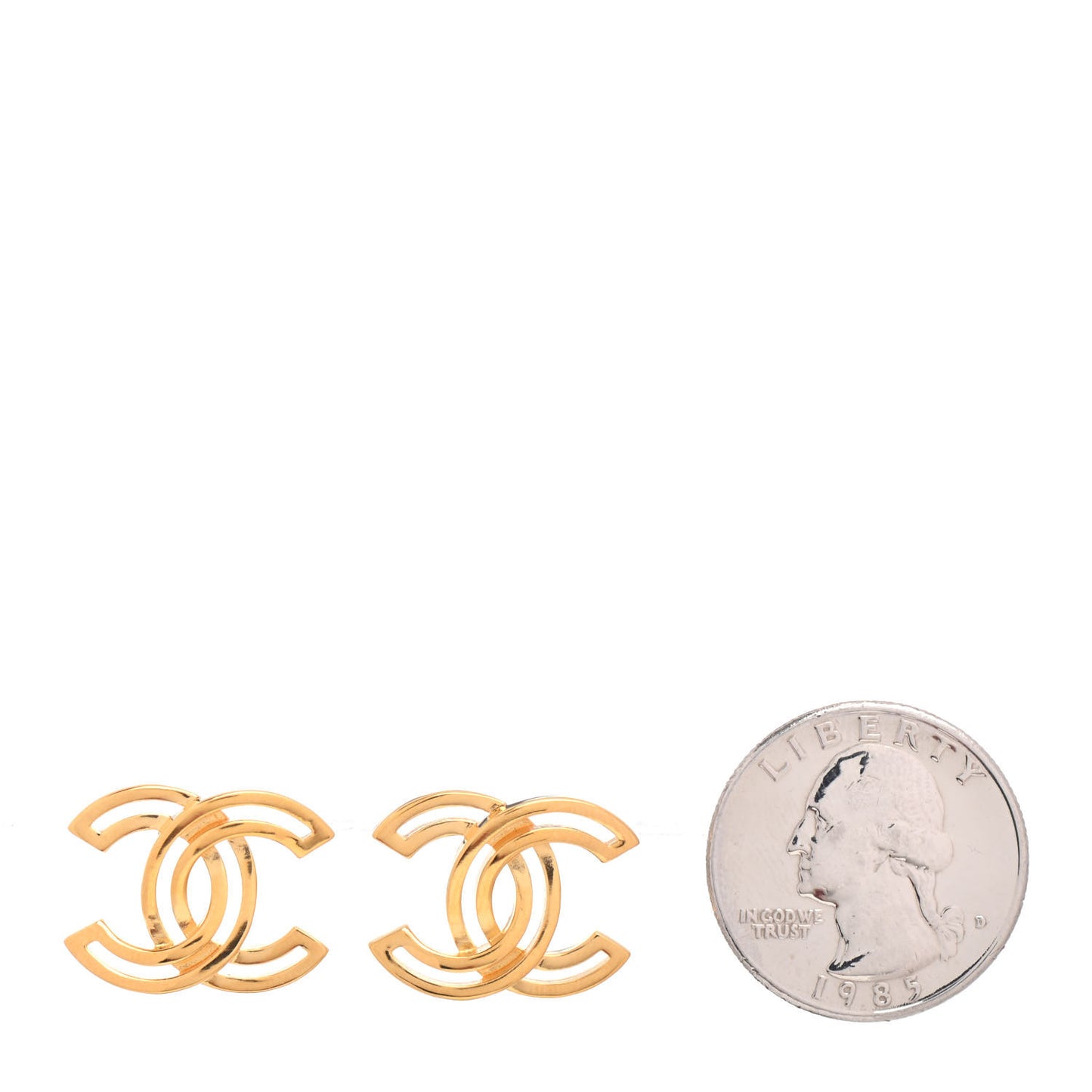 Metal Obazine CC Earrings Gold