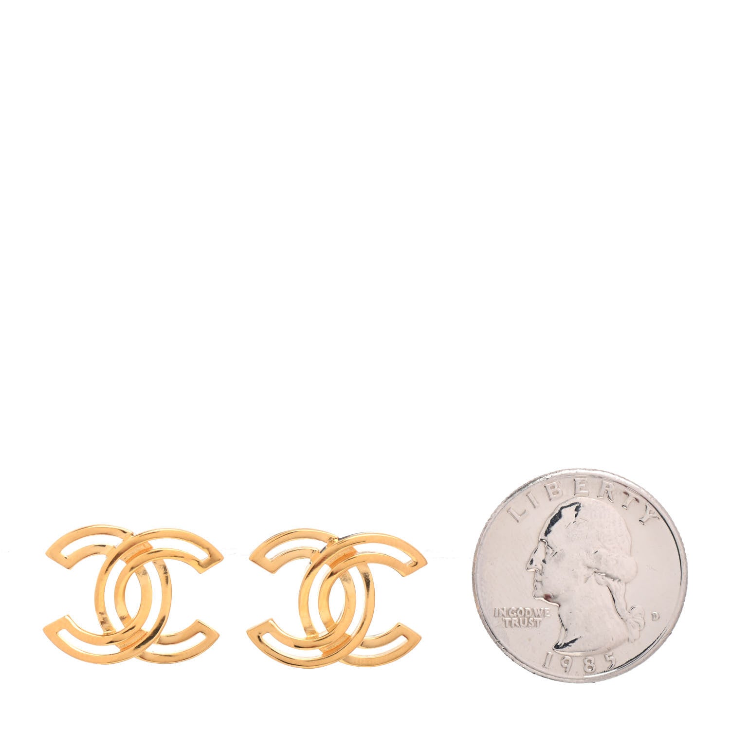 Chanel Metal Obazine CC Earrings Gold 2 of 4