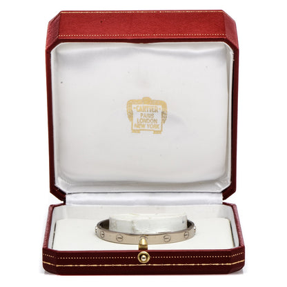 Cartier 18K White Gold LOVE Bracelet 16 6 of 11