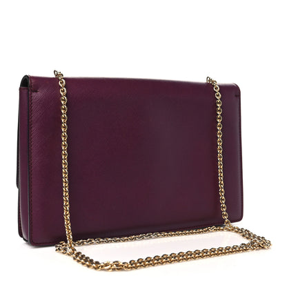 Salvatore Ferragamo Calfskin Vara Bow Chain Flap Crossbody Burgundy 3 of 11