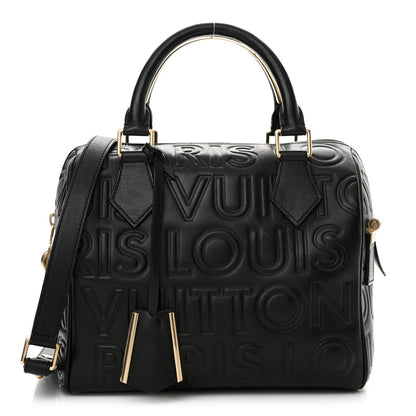 Louis Vuitton Calfskin Embossed Mini Cube Speedy Black 1 of 10