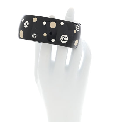 Chanel Resin Polka Dot CC Cuff Black 2 of 4