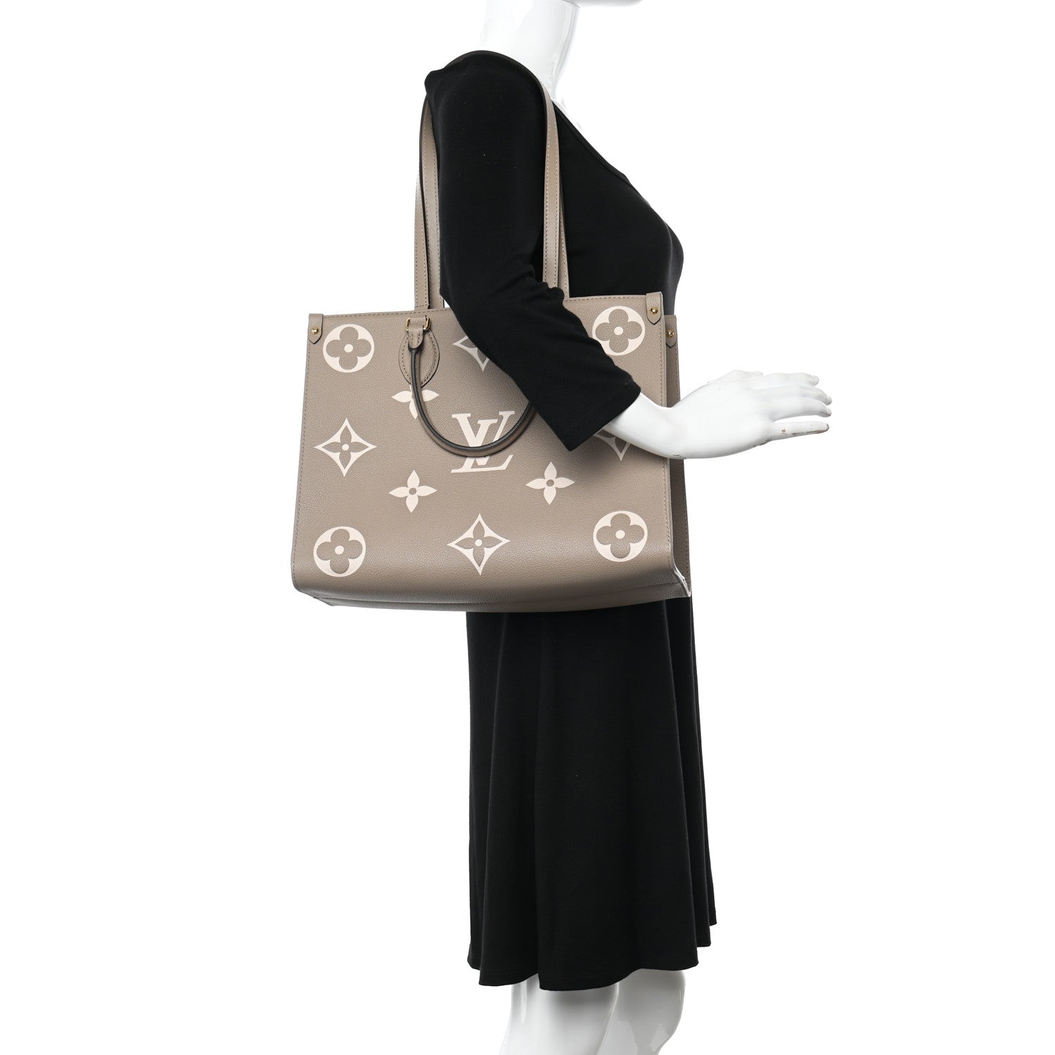 Louis Vuitton Empreinte Monogram Giant Onthego MM Tourterelle Creme 3 of 9