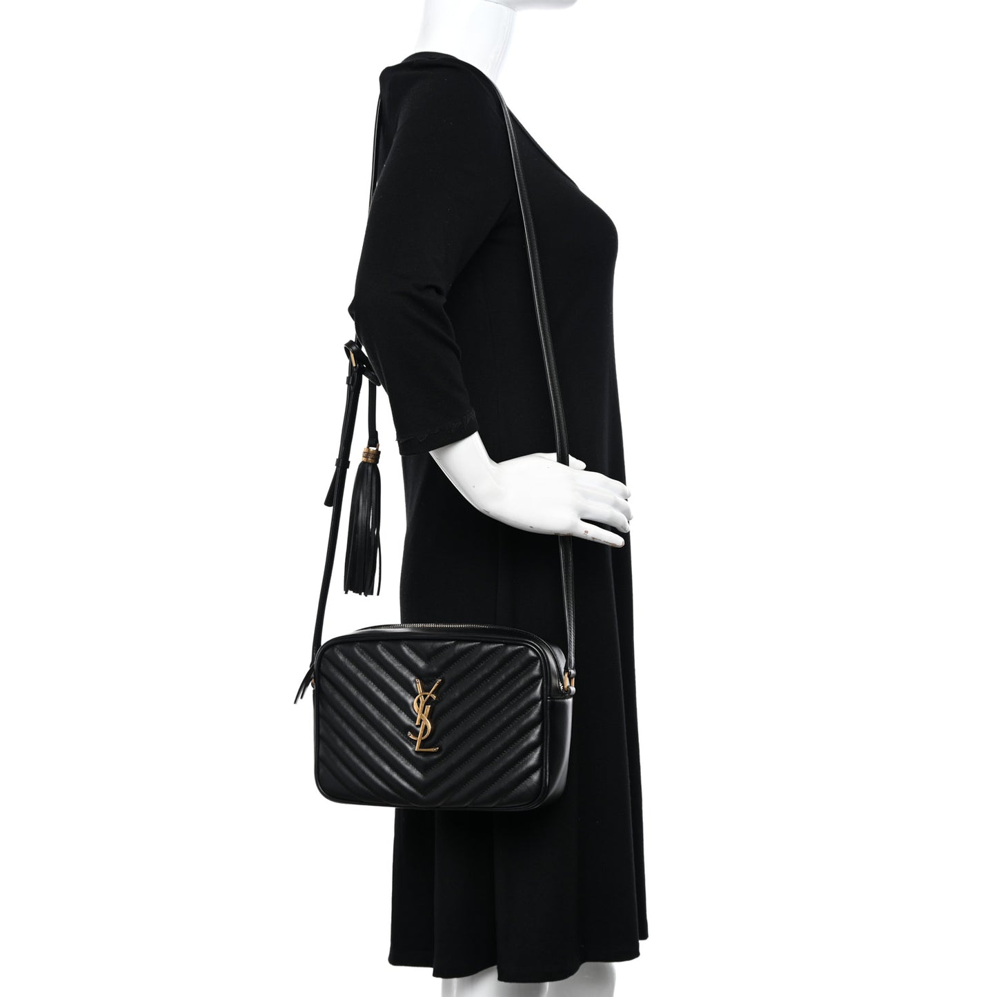 Calfskin Matelasse Monogram Lou Camera Bag Black