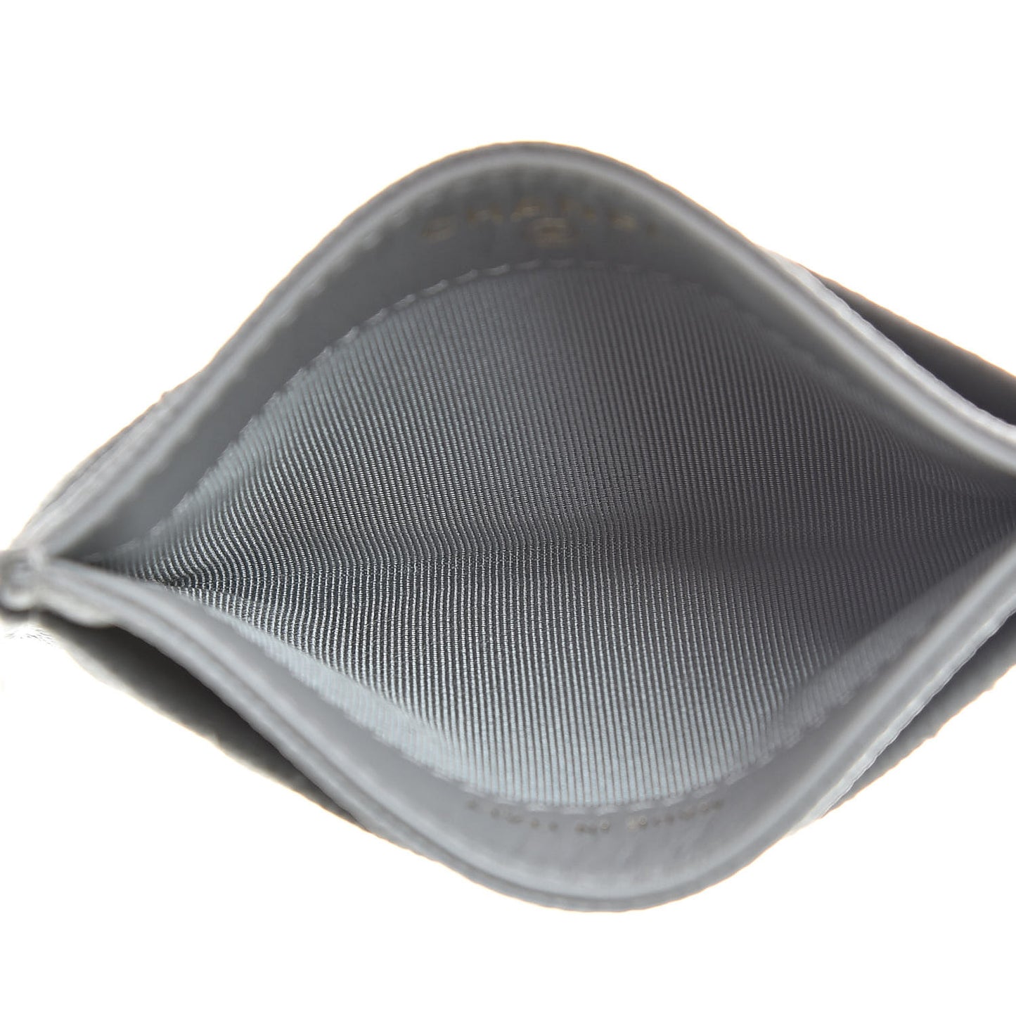 Caviar Quilted Card Holder Grey