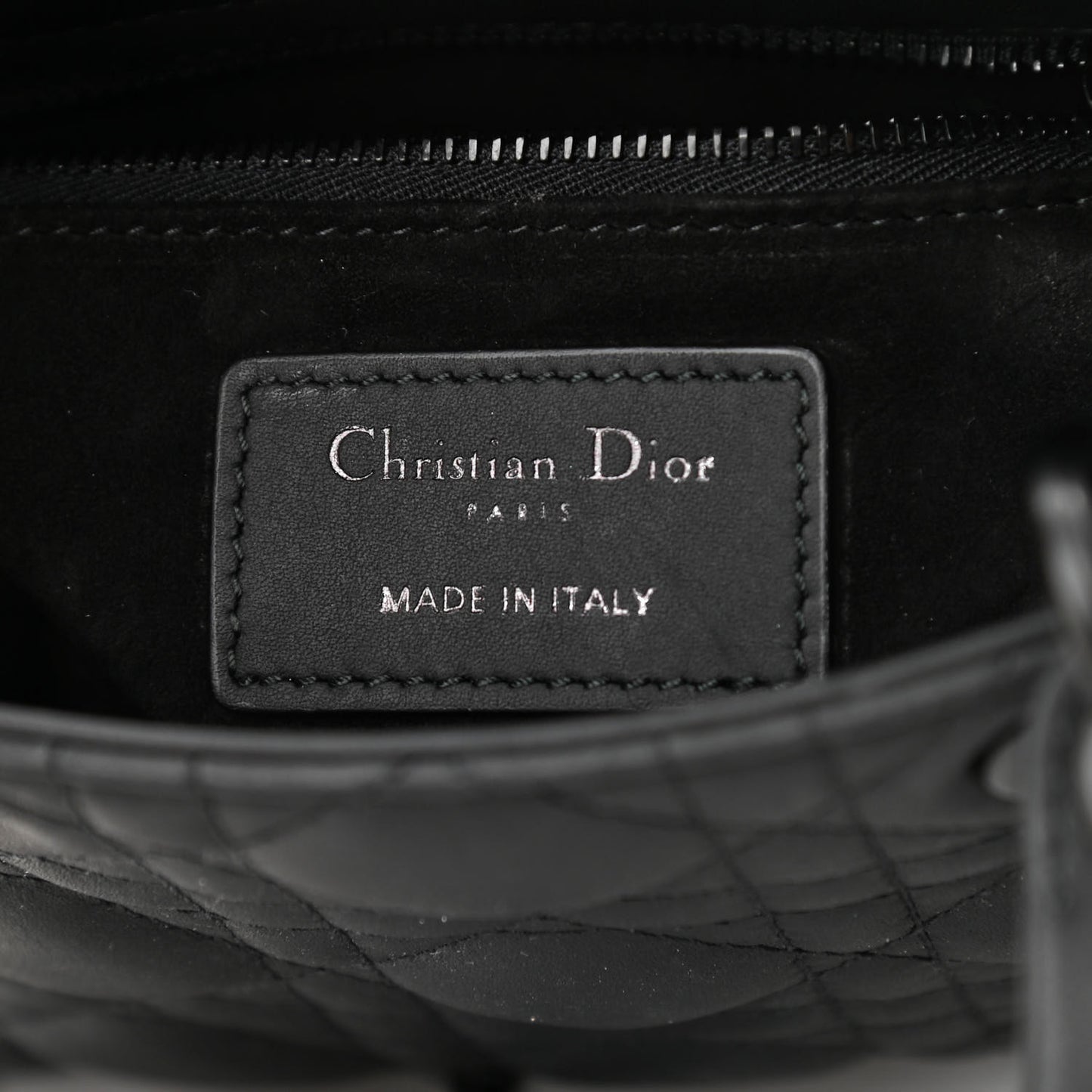 Ultra Matte Calfskin Cannage Mini Lady Dior Black