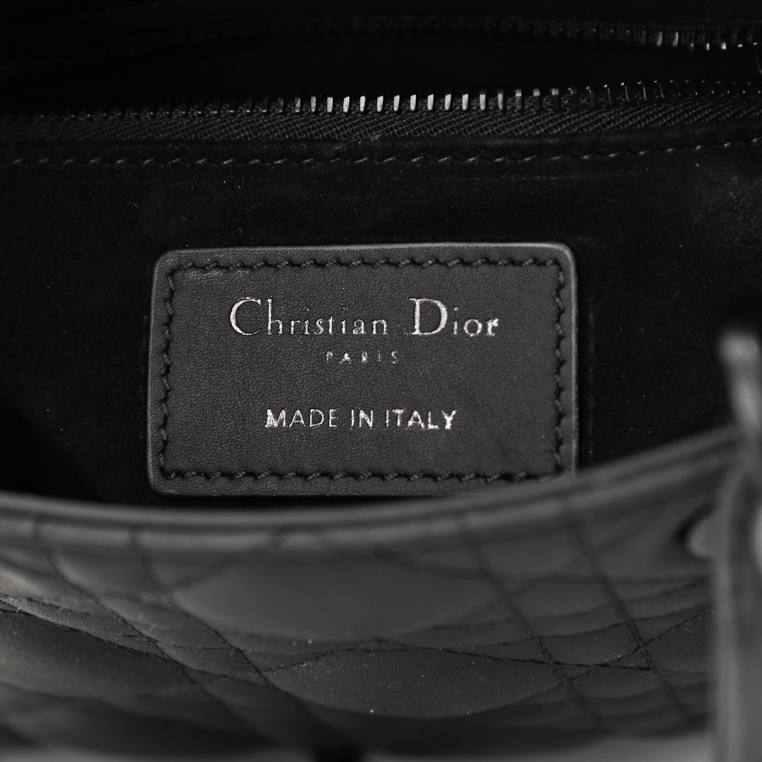 Christian Dior Ultra Matte Calfskin Cannage Mini Lady Dior Black 5 of 9