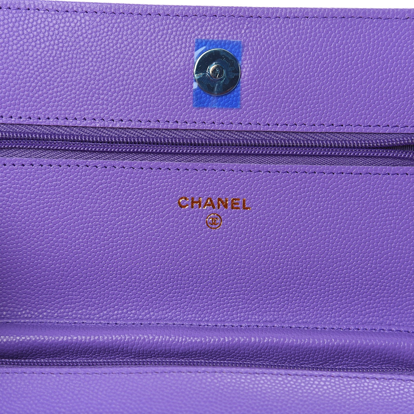 Caviar Quilted Wallet On Chain WOC Purple