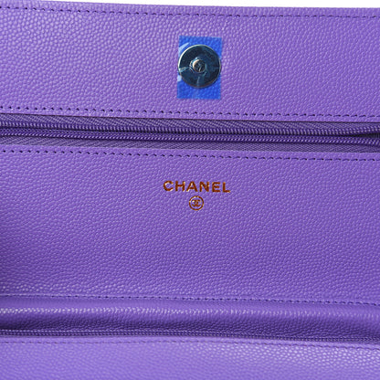Chanel Caviar Quilted Wallet On Chain WOC Purple 5 of 11