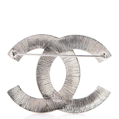 Chanel Baguette Crystal CC Brooch Silver 3 of 4