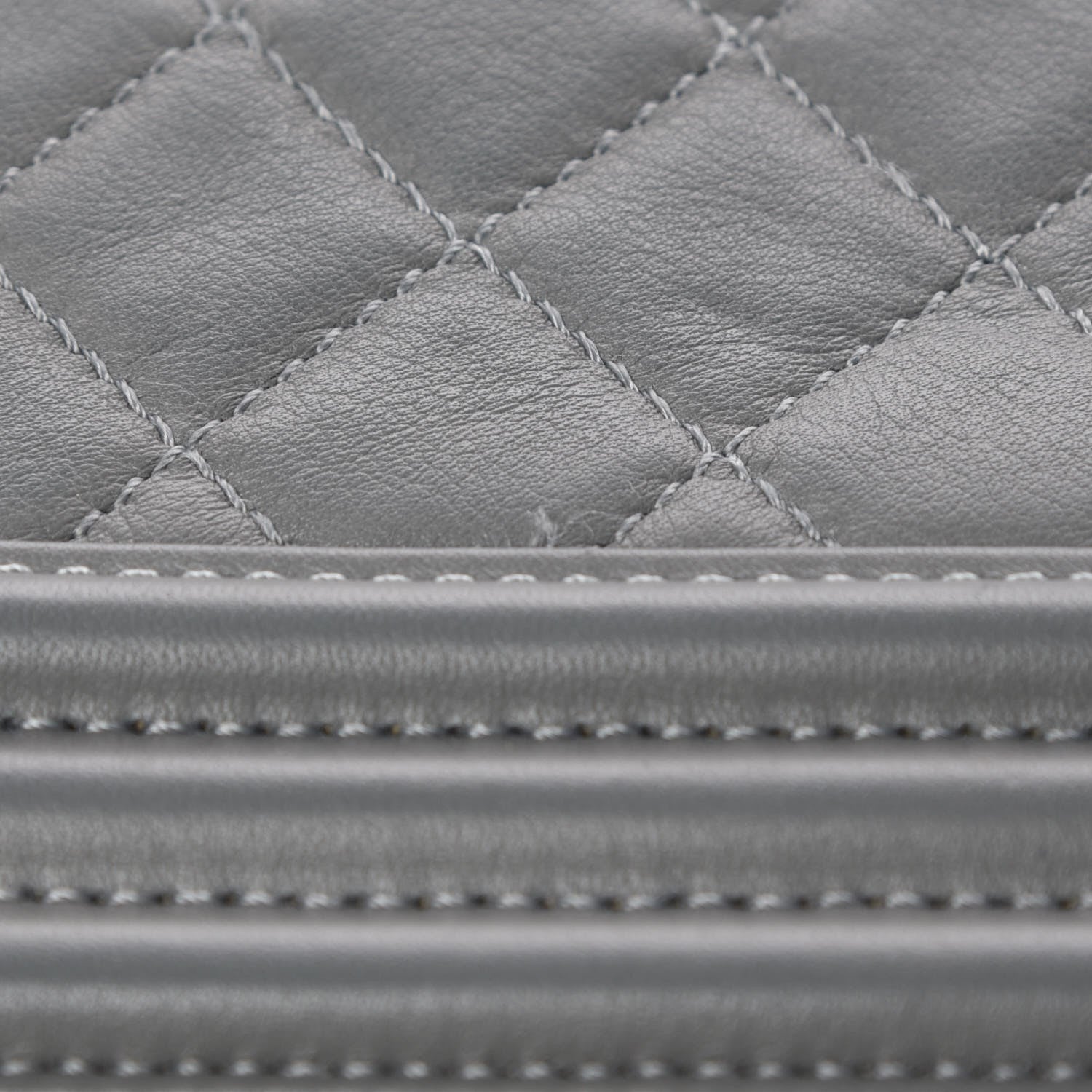 Chanel Calfskin Quilted New Medium Boy Flap Grey 13 of 13