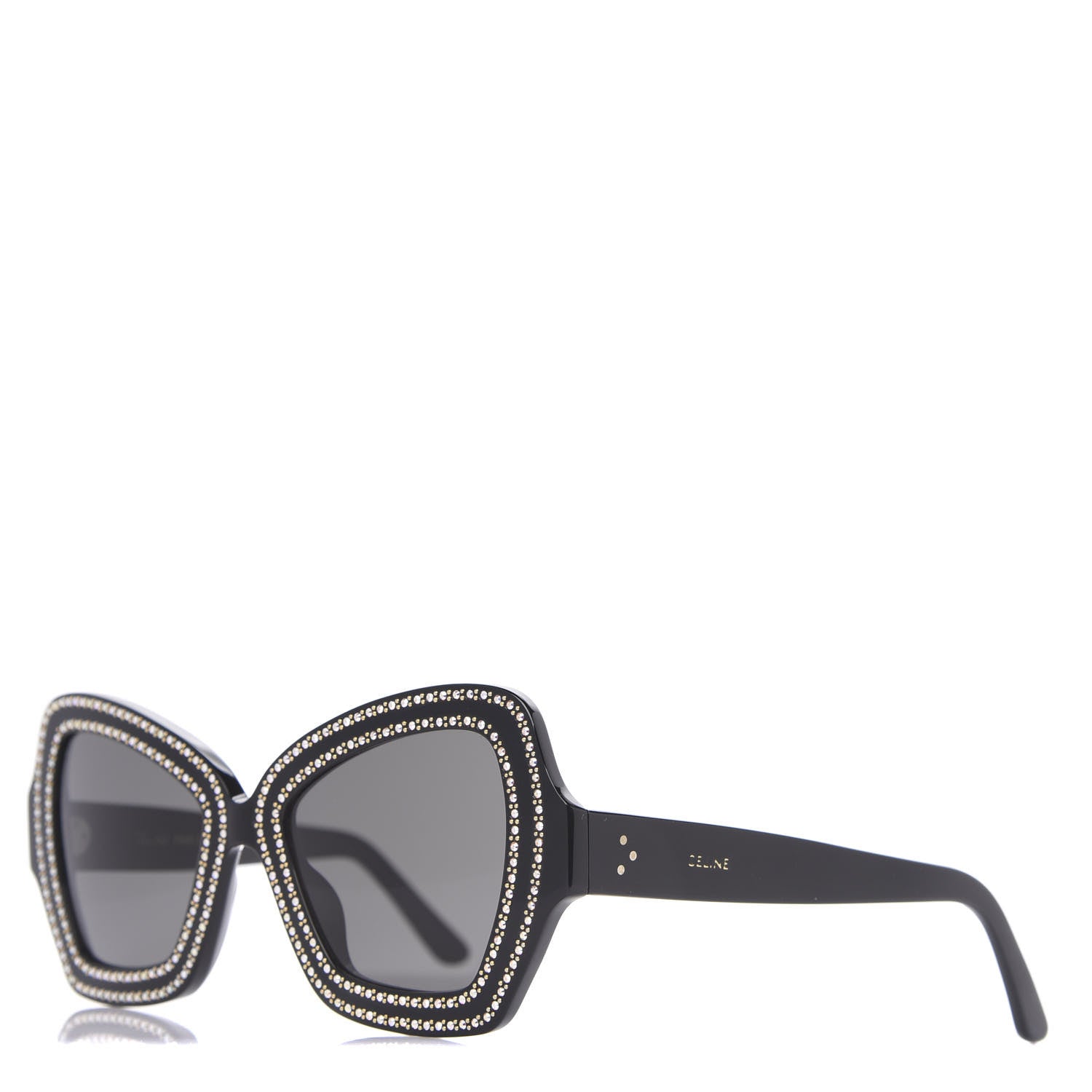 Celine Acetate Crystal Butterfly Sunglasses CL 4067IS Black 1 of 8