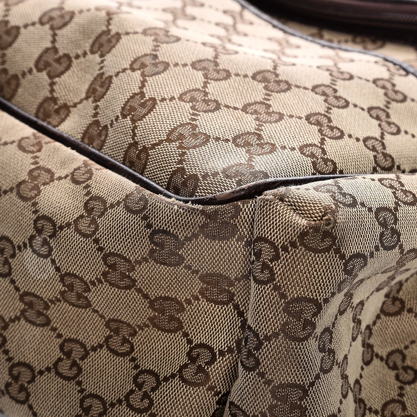 Monogram Natural Pigskin Large Diaper Bag Beige Ebony Cocoa Dark Chocolate