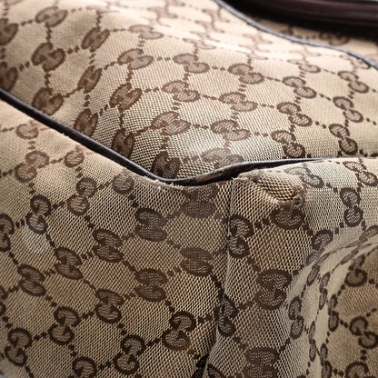 Gucci Monogram Natural Pigskin Large Diaper Bag Beige Ebony Cocoa Dark Chocolate 13 of 18