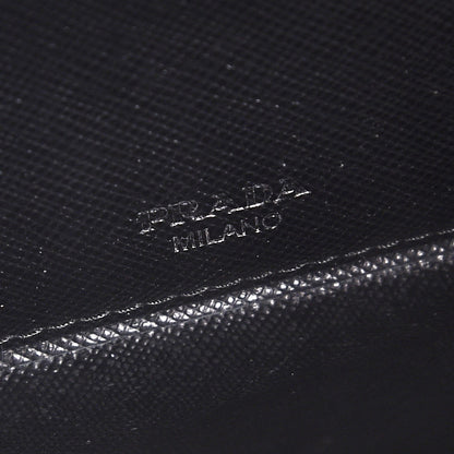 Prada Saffiano Metal Envelope Wallet Black 6 of 7