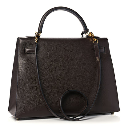 Hermes Epsom Kelly Sellier 32 Chocolate 3 of 13