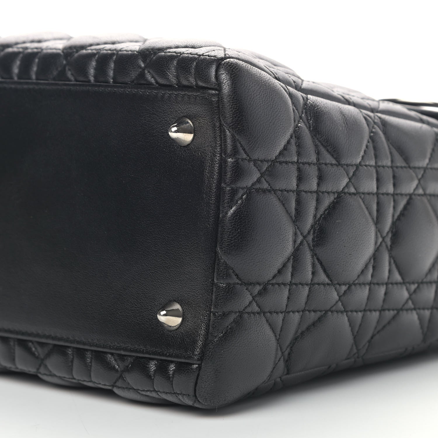 Christian Dior Lambskin Cannage Medium Lady Dior Black 6 of 14