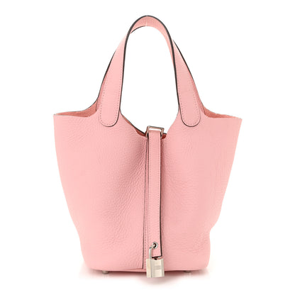 Hermes Taurillon Clemence Picotin Lock 18 PM Rose Sakura 1 of 10