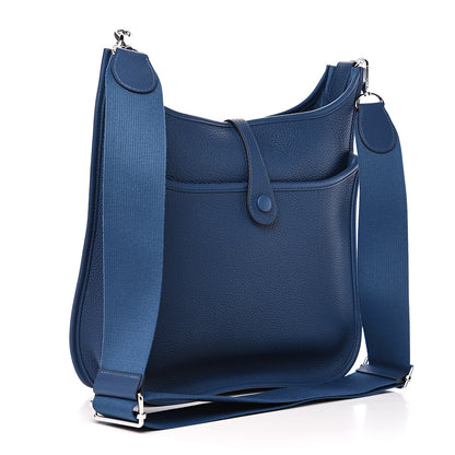 Hermes Taurillon Clemence Evelyne III PM Deep Bleu 2 of 10