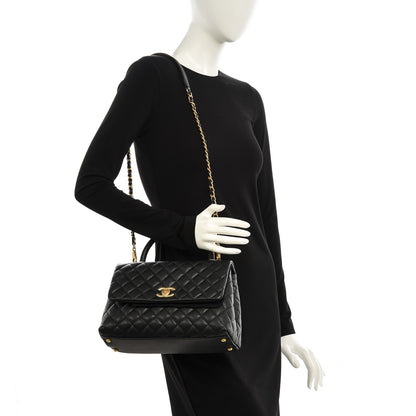 Chanel Caviar Quilted Small Coco Handle Flap Black 2 of 7