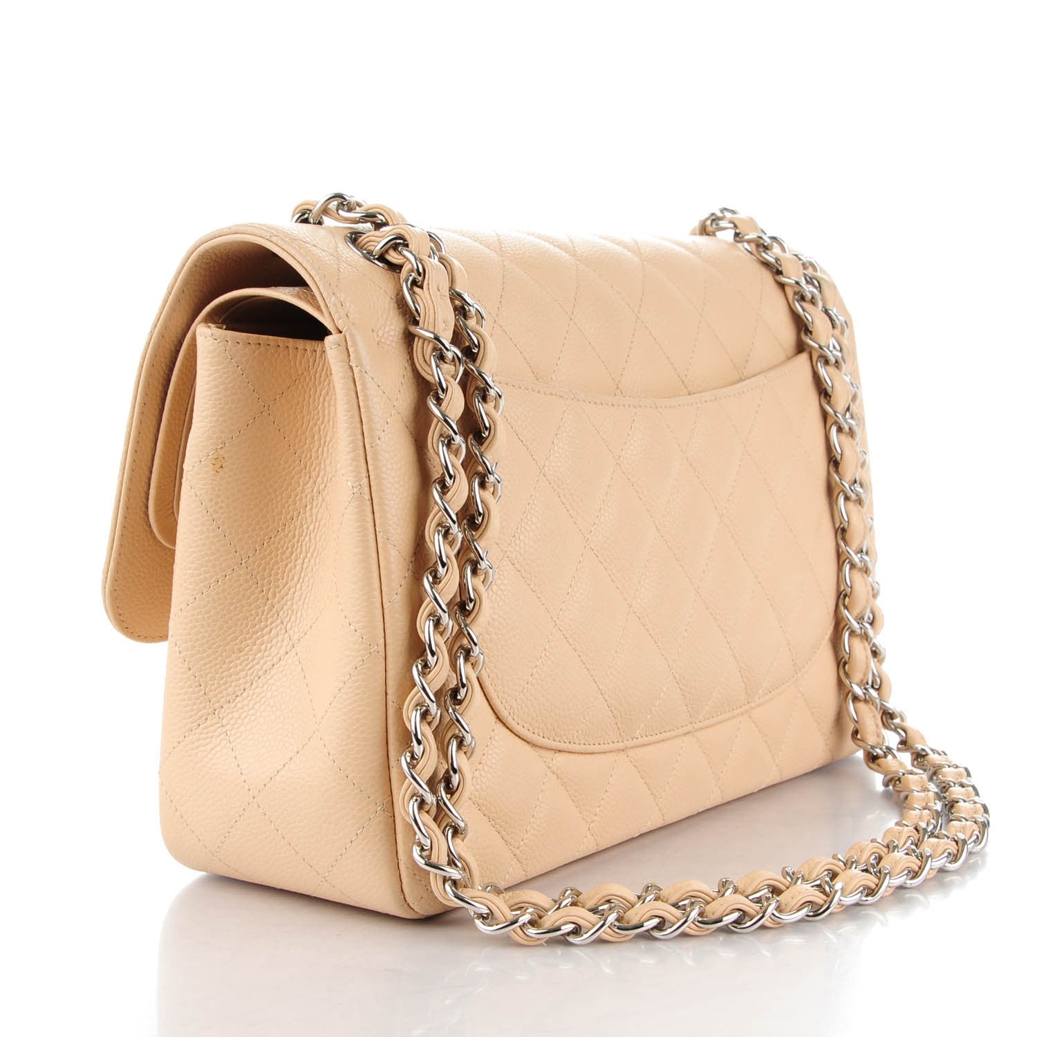 Chanel Caviar Quilted Jumbo Double Flap Beige Clair 3 of 9