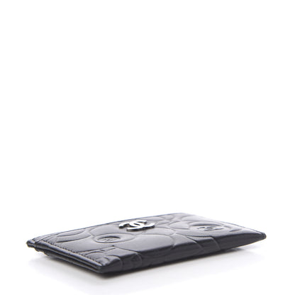 Chanel Lambskin Camellia Embossed Card Holder Black 4 of 8