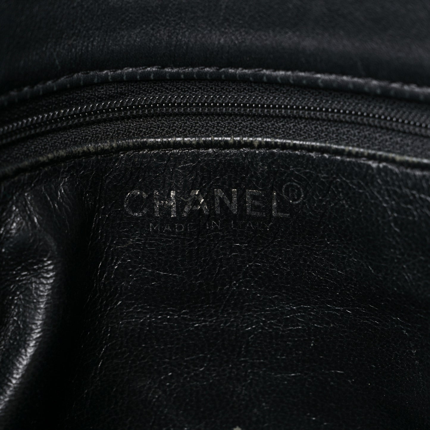 Calfskin Stitched Chocolate Bar Shopping Tote Black