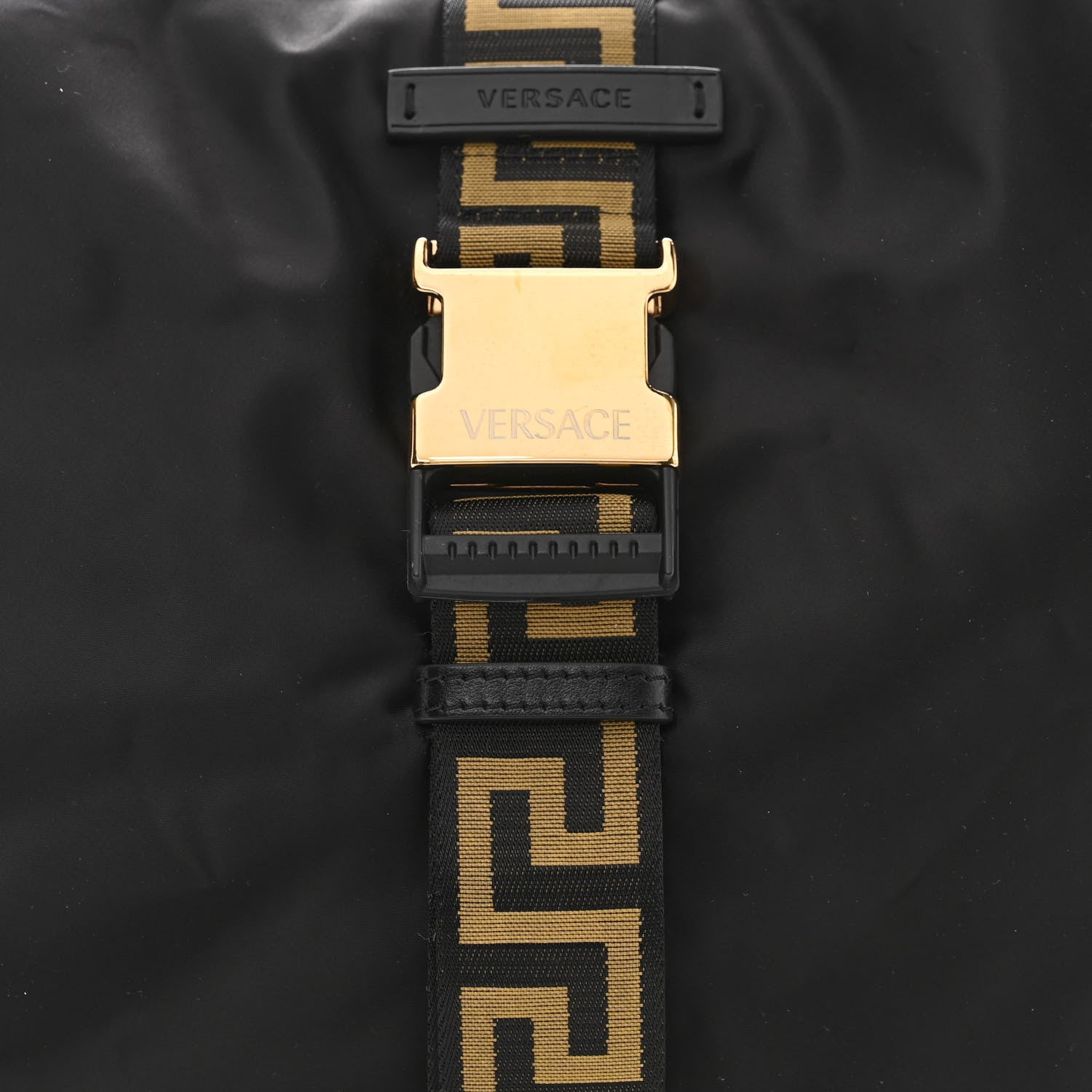 Versace Nylon Greca Buckle Hobo Black 7 of 10