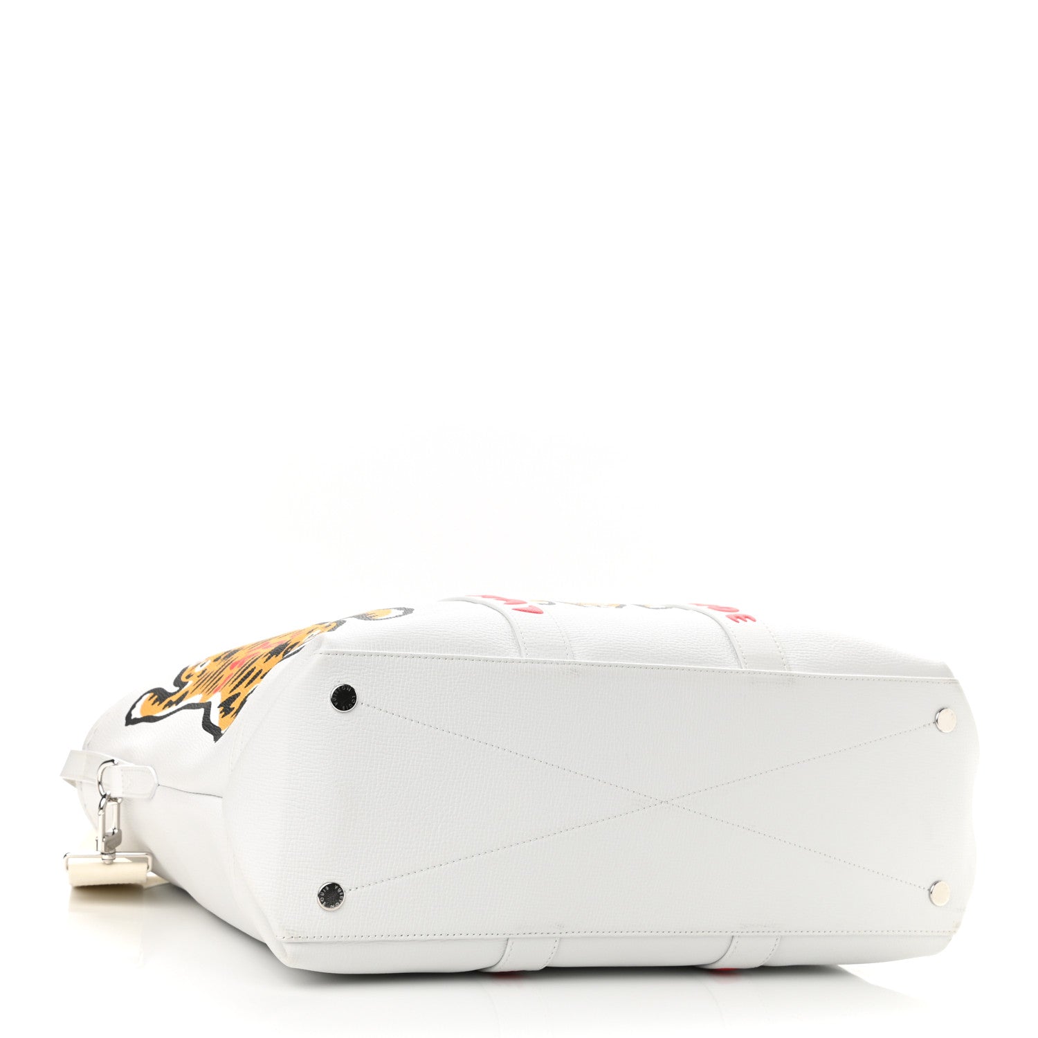 Louis Vuitton X NIGO Calfskin Tiger Journey Tote White 4 of 9