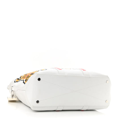 Louis Vuitton X NIGO Calfskin Tiger Journey Tote White 4 of 9