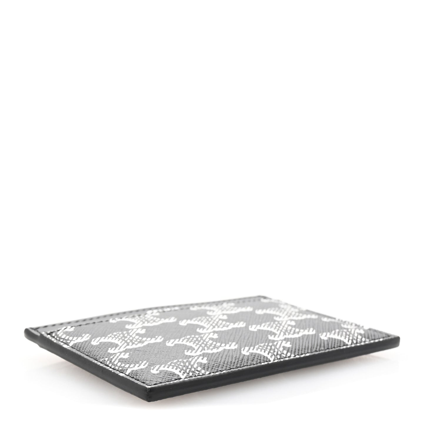 Triomphe Canvas Card Holder Silver Black