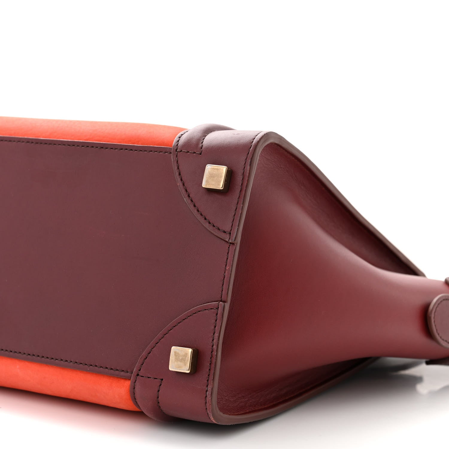 Celine Bullhide Calfskin Micro Bi-Color Luggage Vermillion 10 of 13
