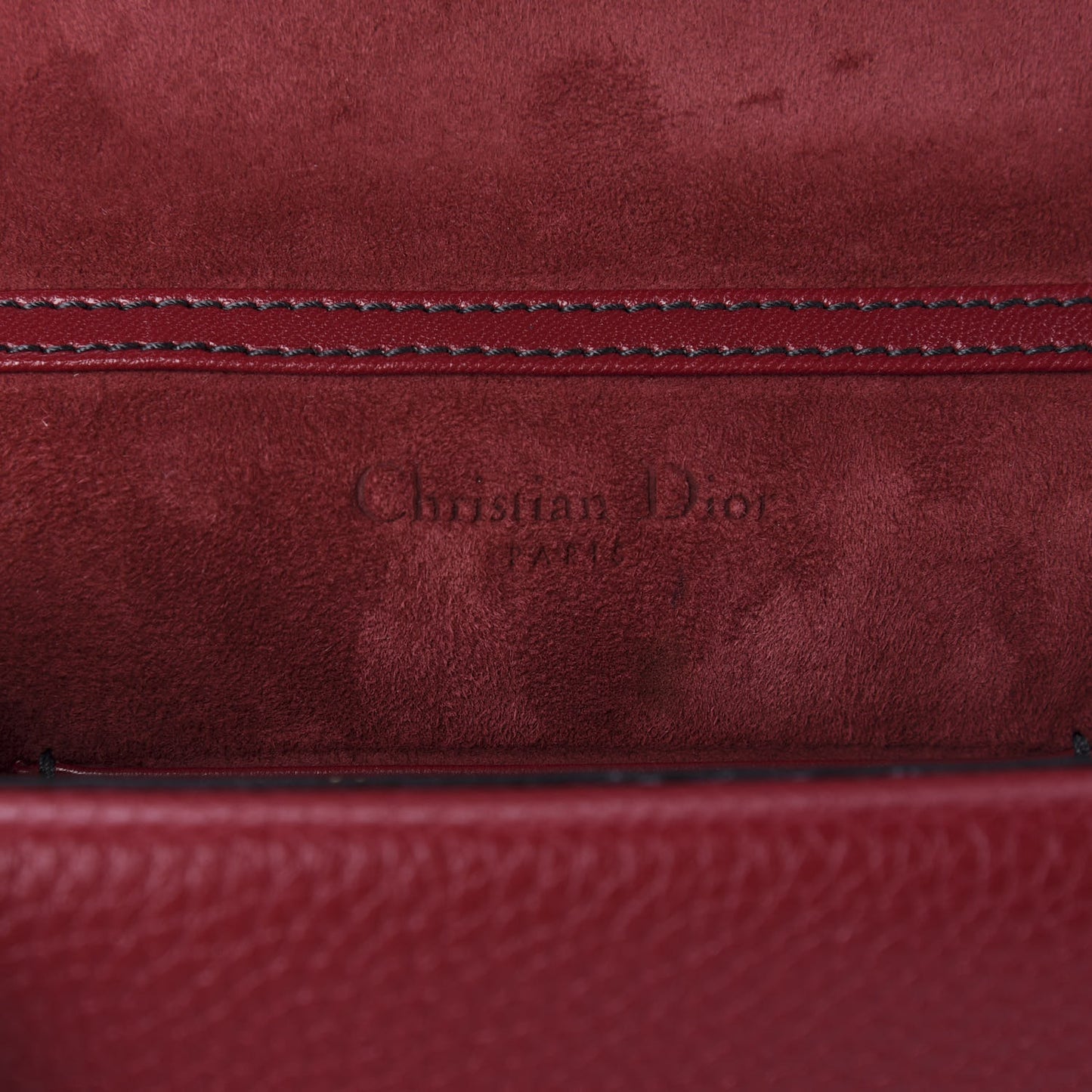 Grained Calfskin D-Bee Crossbody Dark Red