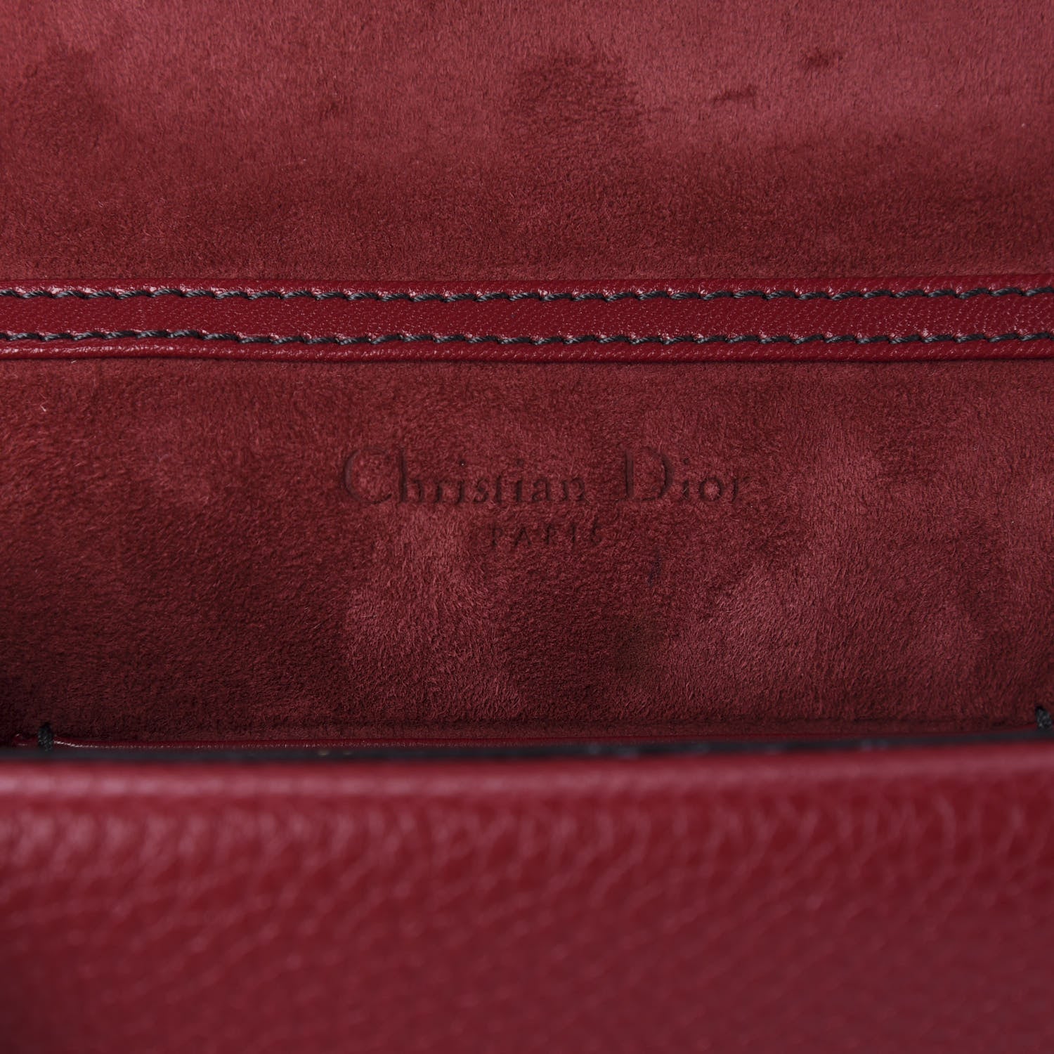 Christian Dior Grained Calfskin D-Bee Crossbody Dark Red 8 of 10