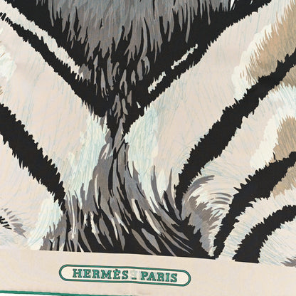 Hermes Silk Carre Double Face Tigre Royal Scarf 90 Vert Beige Multicolor 3 of 4
