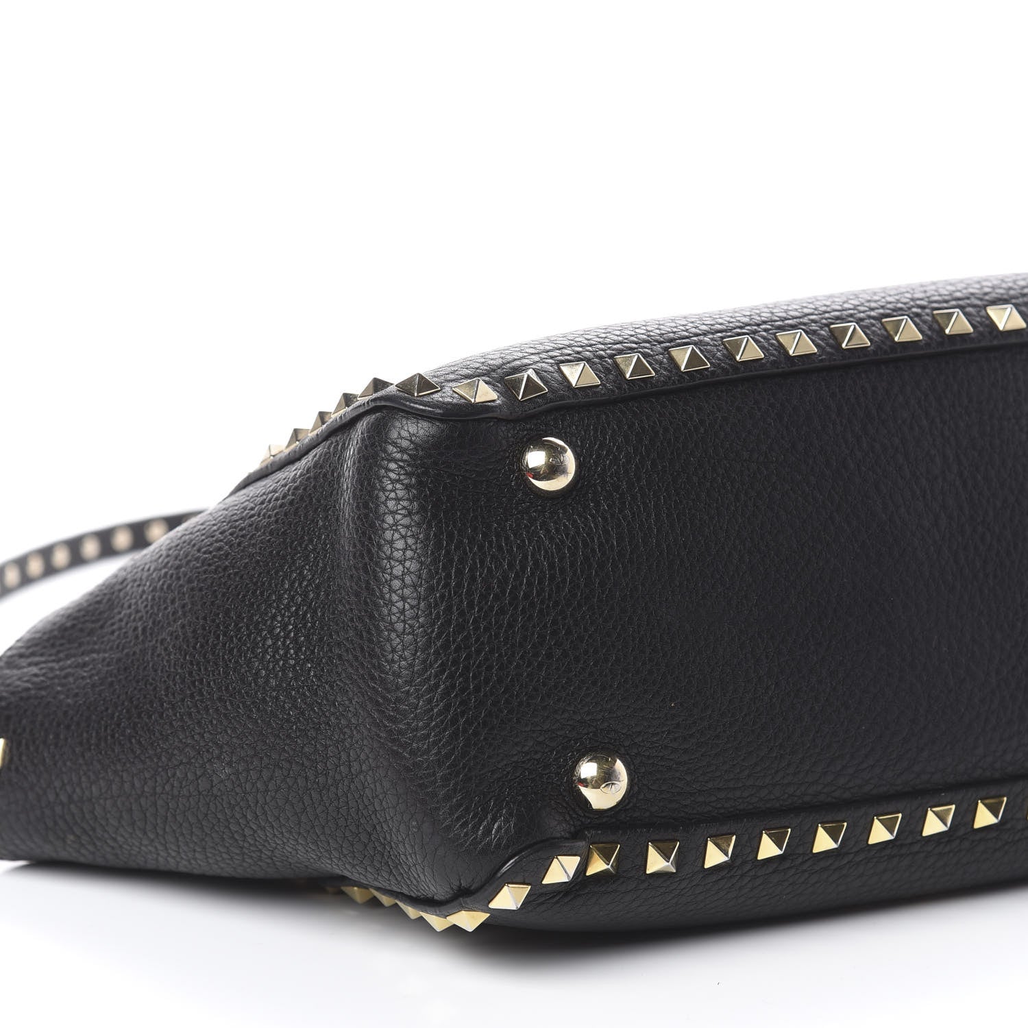 Valentino Garavani Grained Calfskin Small Rockstud Tote Black 11 of 13