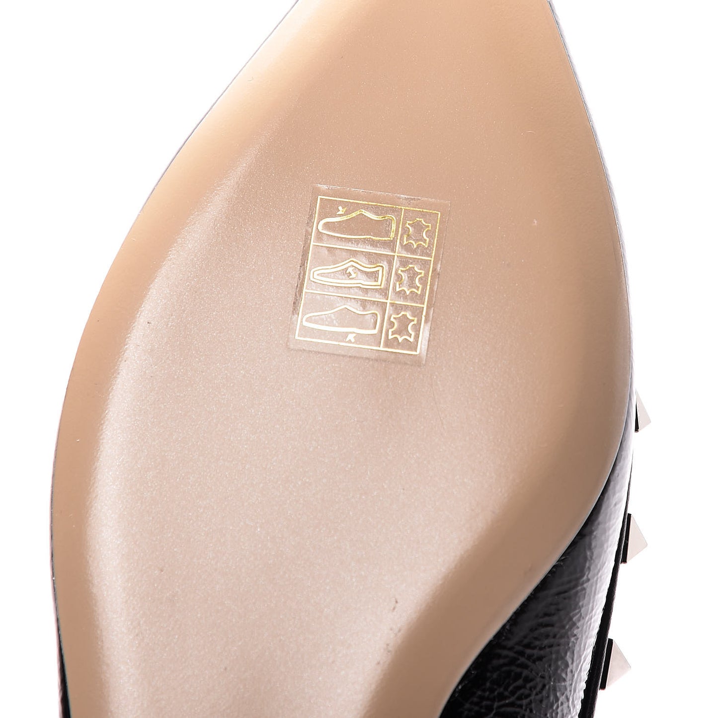 Patent Rockstud Cage Ballerina Flats 36 Black