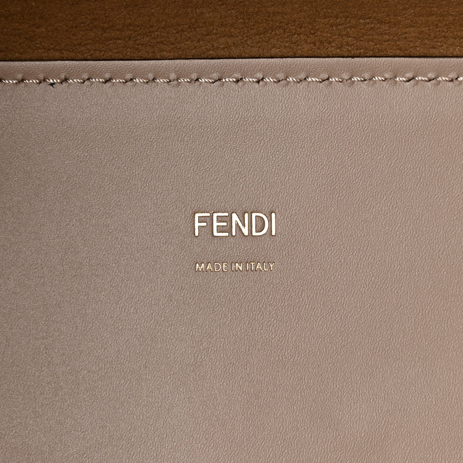 Fendi Vitello King Plexiglass Logo Embossed Medium Fendi Sunshine Shopper Tote Tortora 6 of 9