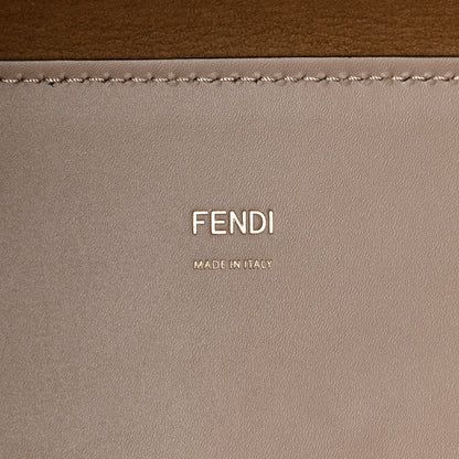 Fendi Vitello King Plexiglass Logo Embossed Medium Fendi Sunshine Shopper Tote Tortora 6 of 9