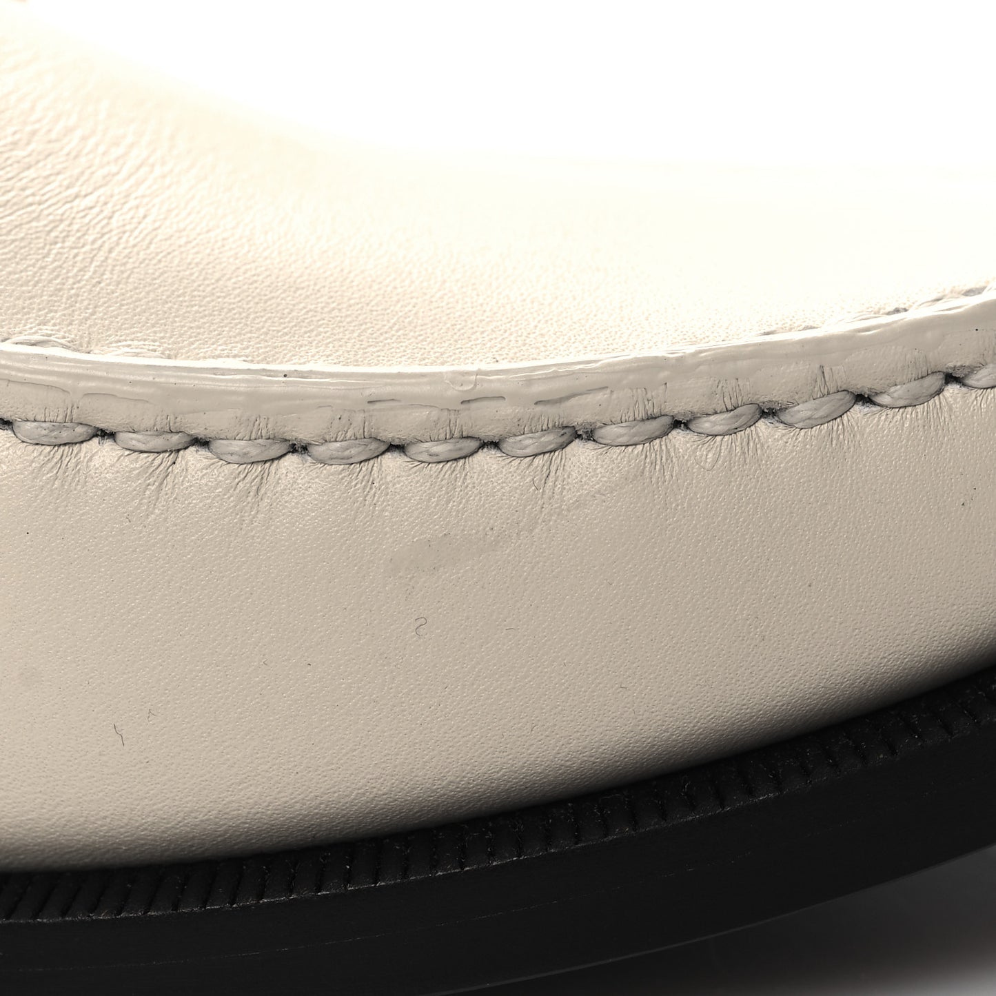 Calfskin Penny Loafers 37.5 Pearl