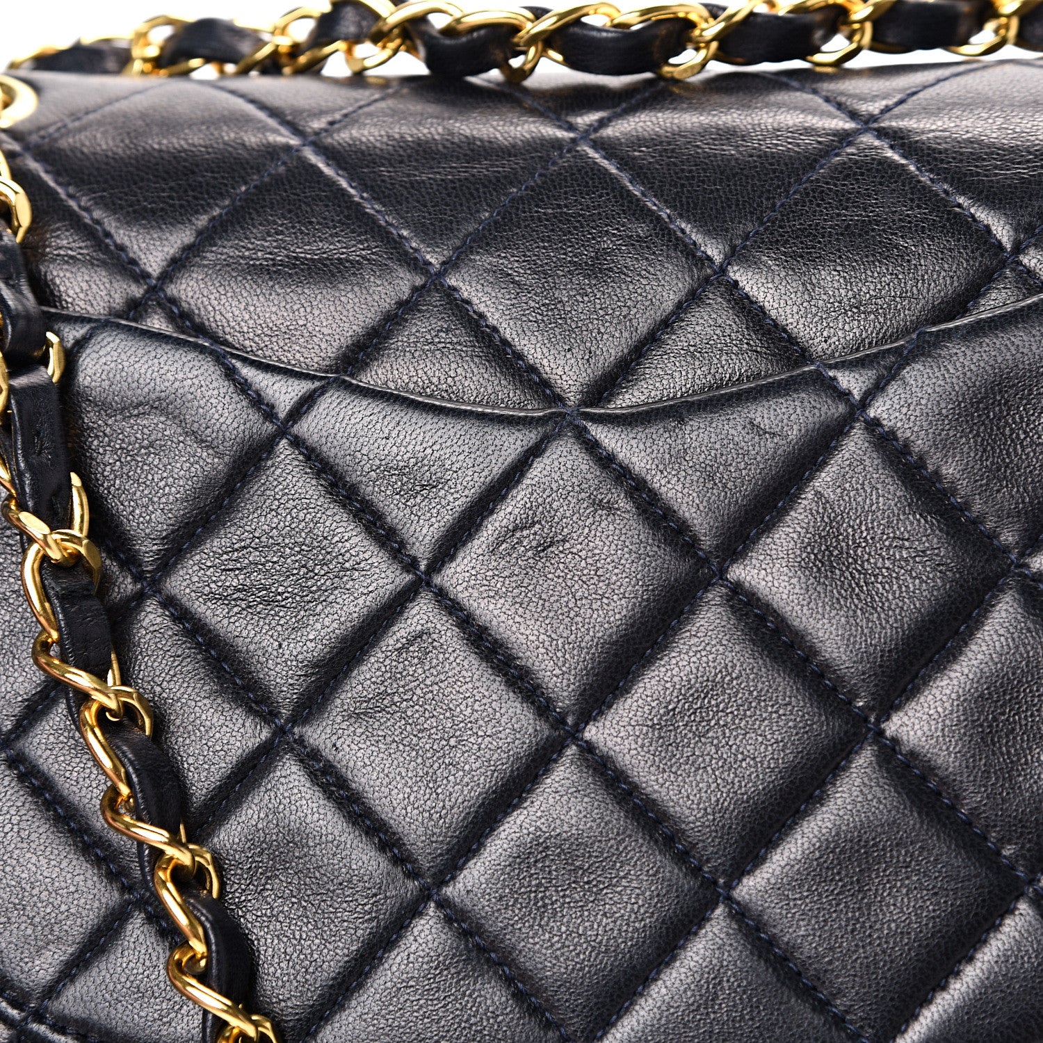 Chanel Lambskin Quilted Small Double Flap Navy 14 of 16