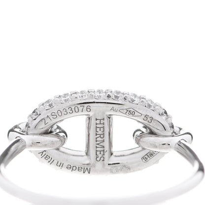 Hermes 18K White Gold Diamond New Farandole Ring 53 6.5 4 of 5
