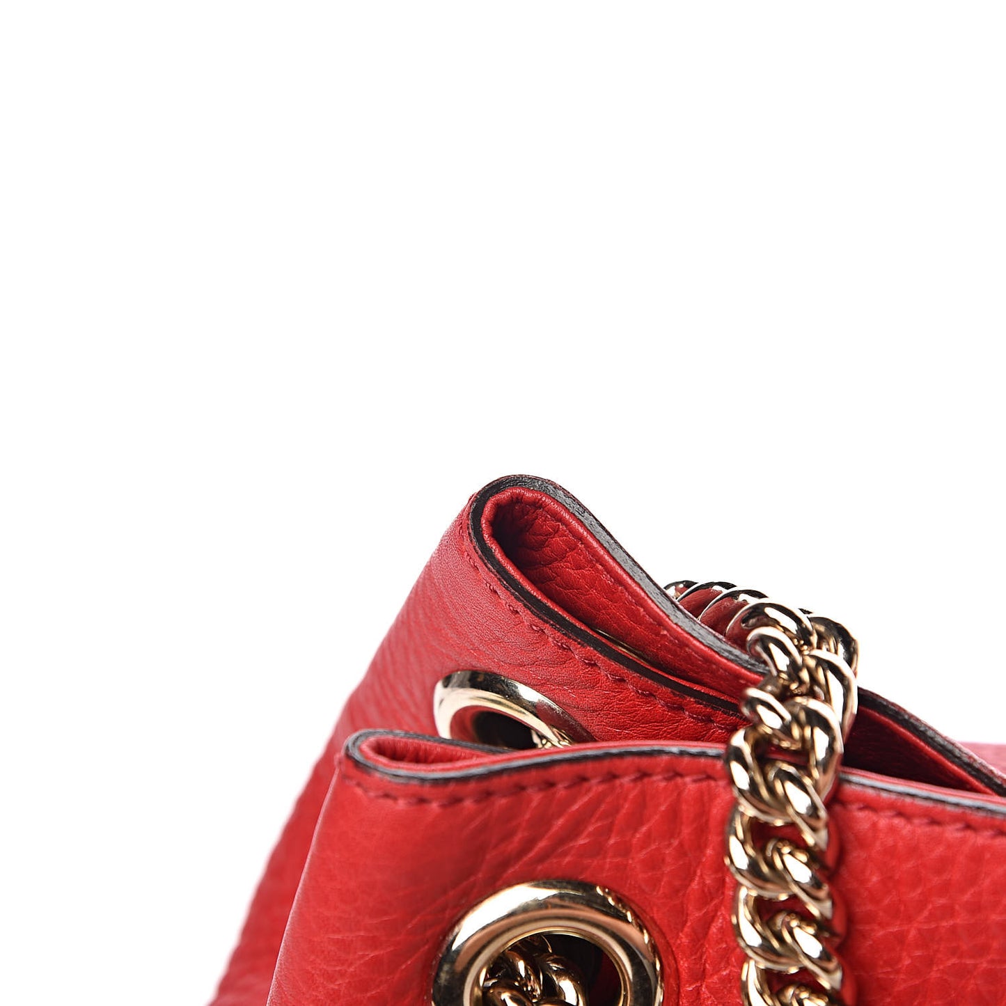 Pebbled Calfskin Medium Soho Chain Shoulder Bag Tabasco Red
