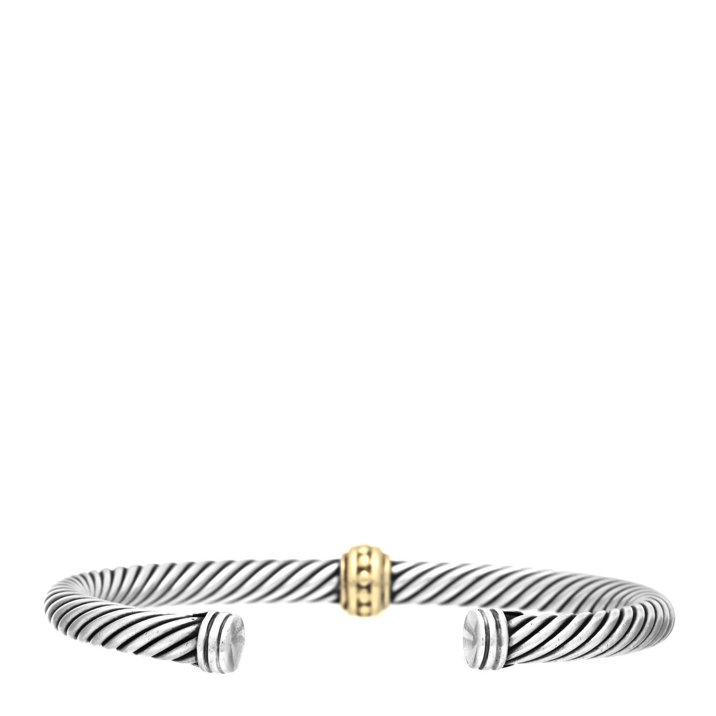Sterling Silver 14K Yellow Gold 5mm Station Cable Bracelet