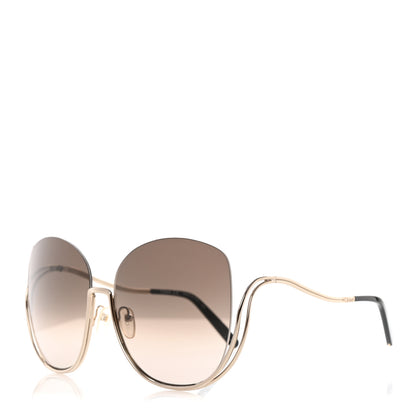 Chloe Oversized Round Milla Sunglasses CE125S Gold Havana 1 of 8