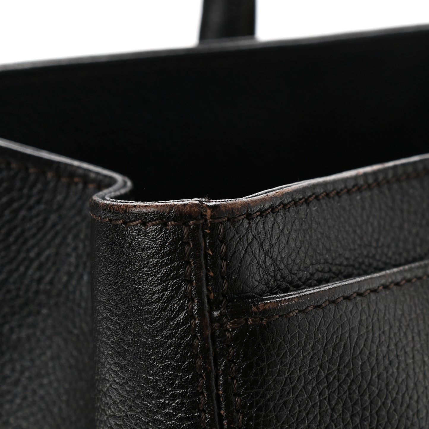 Calfskin Cerf Executive Shopper Tote Black