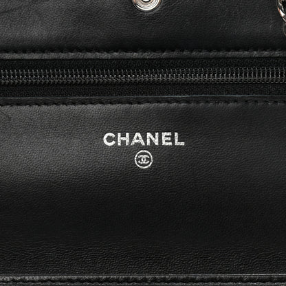 Chanel Lambskin Quilted Wallet On Chain WOC Black 8 of 12