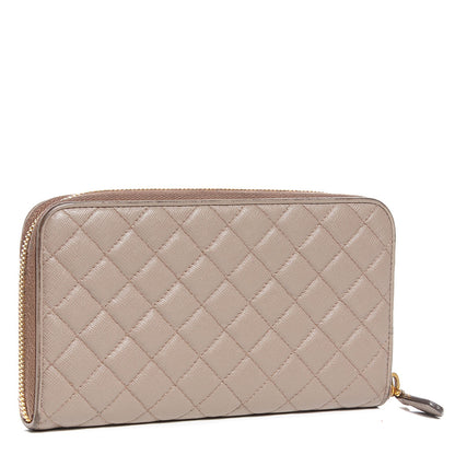 Prada Saffiano Quilted Zip Around Wallet Argilla 3 of 9
