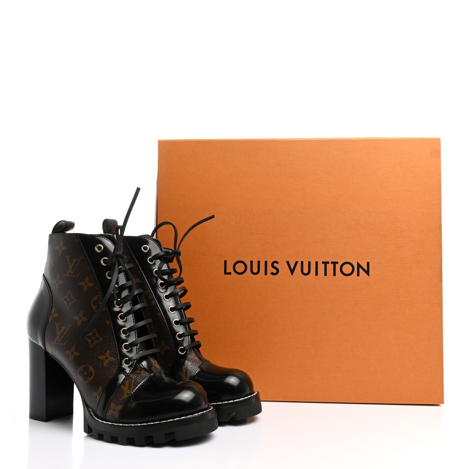 Louis Vuitton Patent Calfskin Monogram Star Trail Ankle Boots 41 Black 8 of 8